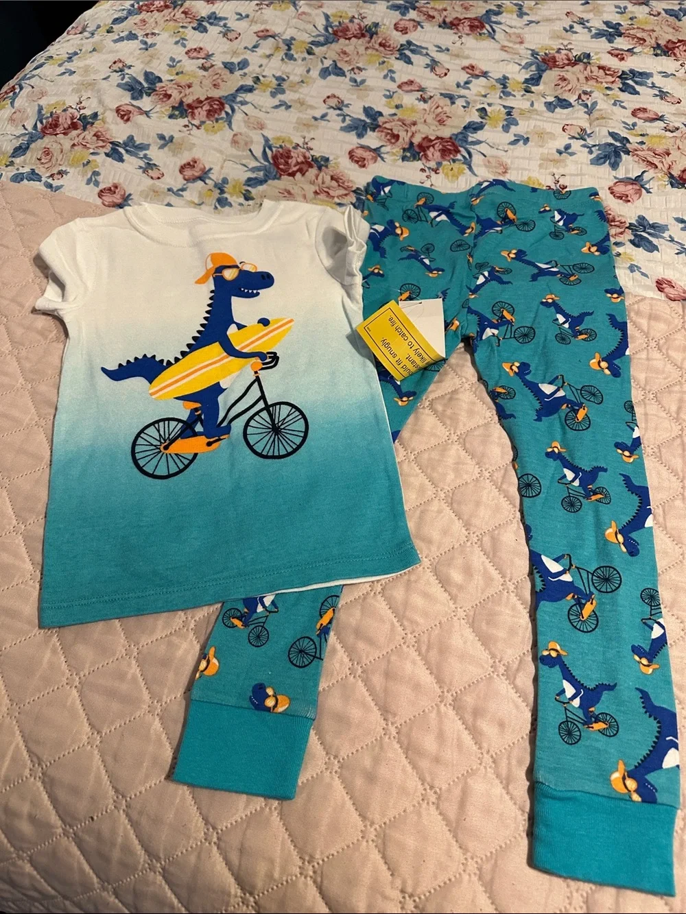 Kids Pajama Set Lot of 3 in Teal, Red, Navy.